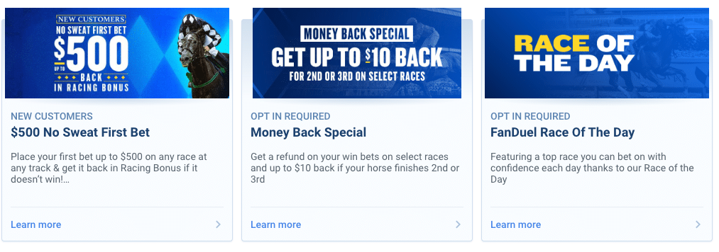 FanDuel Racing promos