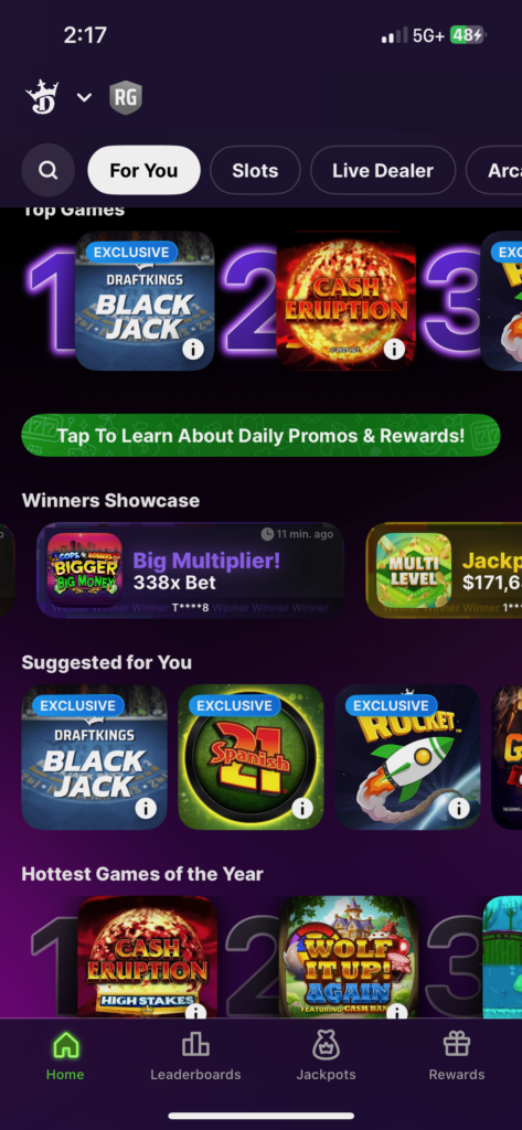DraftKings Casino app 1