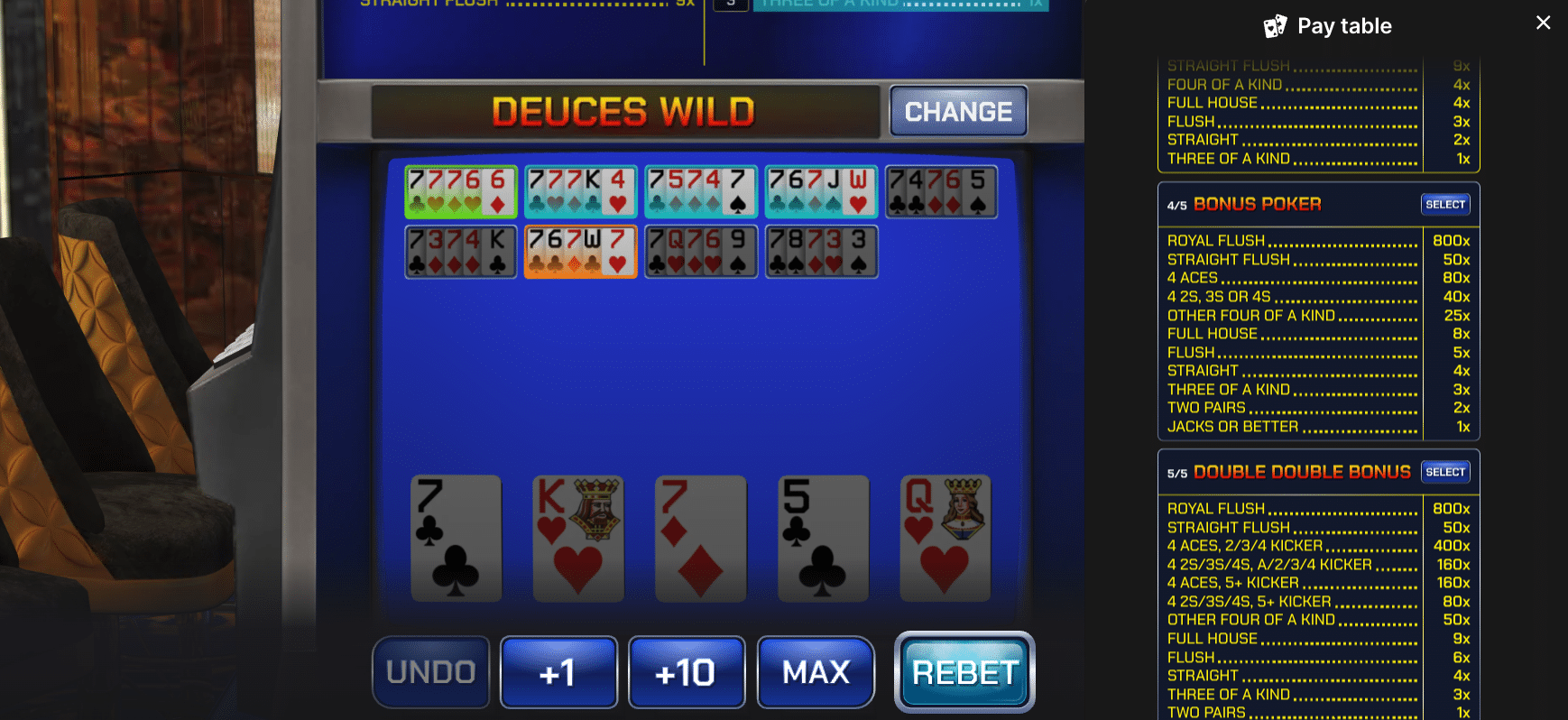 FanDuel Casino video poker