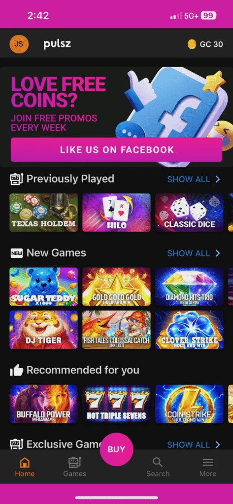 Pulsz Social Casino app