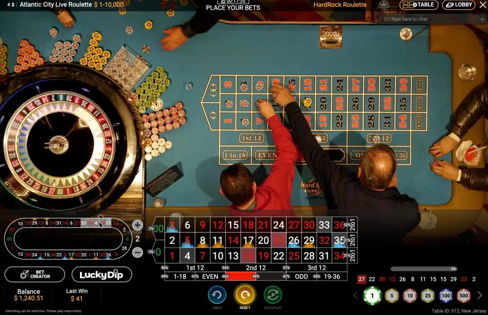 live dealer roulette Atlantic City