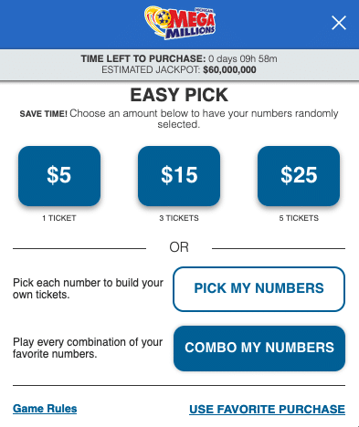 Buy Mega Millions online Michigan